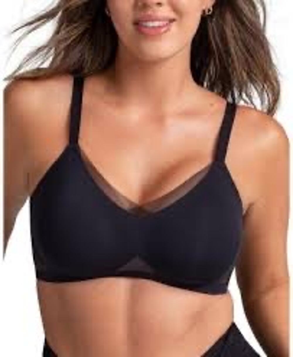 Honeylove CrossOver Wireless Bra Womens Size L 38B/C in Black *EUC